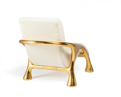 Saccomanno Dayot YAKA GOLD LOUNGE CHAIR