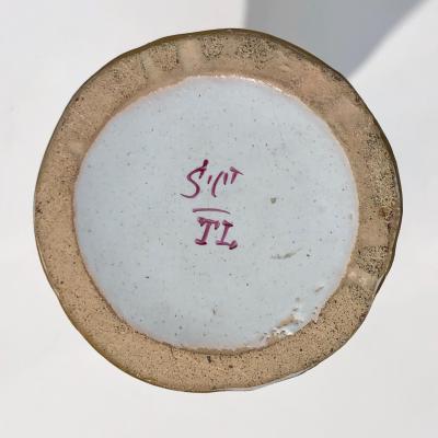  Saint Cl ment 1870s St Clement French Faience Majolica Pair of White Pink Flower Vases