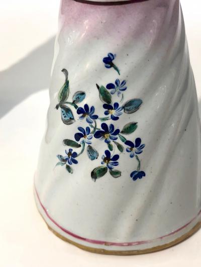  Saint Cl ment 1870s St Clement French Faience Majolica Pair of White Pink Flower Vases