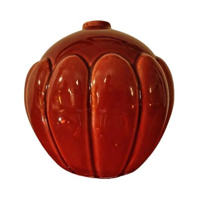  Saint Cl ment Saint Cl ment Art Deco Orange Bordeaux Vase Model 712 16cm