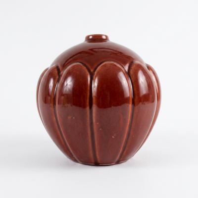  Saint Cl ment Saint Cl ment Art Deco Orange Bordeaux Vase Model 712 16cm