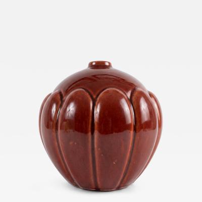  Saint Cl ment Saint Cl ment Art Deco Orange Bordeaux Vase Model 712 16cm