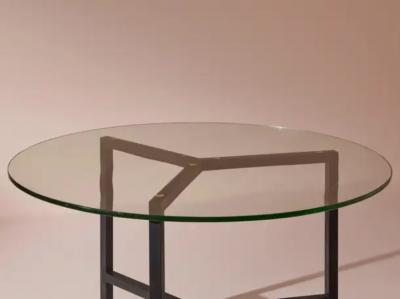  Saint Gobain A metal and glass round dining table Italy 1950s