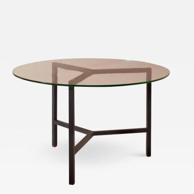  Saint Gobain A metal and glass round dining table Italy 1950s