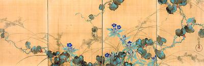  Sakai H itsu Sakai Hoitsu 1761 1828 Autumn flowers Japanese screen painting