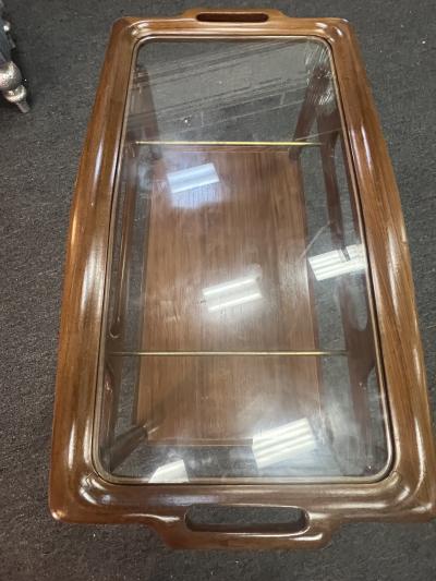  Salca MODERNIST MID CENTURY ITALIAN TEAK AND BRASS BAR CART BY SALCA