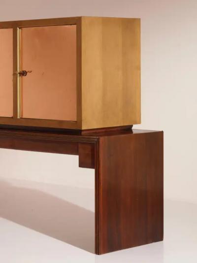  Salvati Tresoldi Alberto Salvati and Ambrogio Tresoldi Sideboard Cabinet with Pink Mirrors 1960s