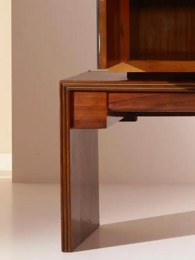  Salvati Tresoldi Alberto Salvati and Ambrogio Tresoldi Sideboard Cabinet with Pink Mirrors 1960s