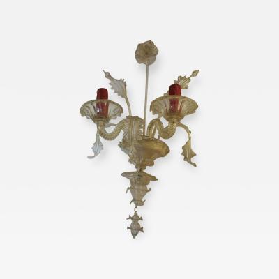  Salviati 1940s Pair of Murano Sconces attributed to Salviati