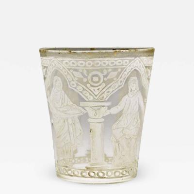  Salviati Beaker Blown Glass with Classical Scenes is attributed to Salviati