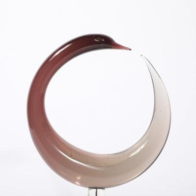 Salviati Mid Century Hand Blown Spiraled Murano Glass Bird Sculptures signed Salviati