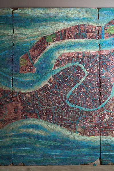  Salviati Monumental Salviati Co Murano Glass Mosaic Map of Venice Late 19th Century