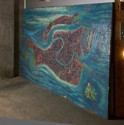  Salviati Monumental Salviati Co Murano Glass Mosaic Map of Venice Late 19th Century