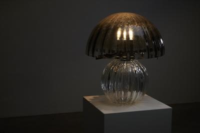 Salviati Murano Bubble Glass Mushroom Table Lamp 1970s