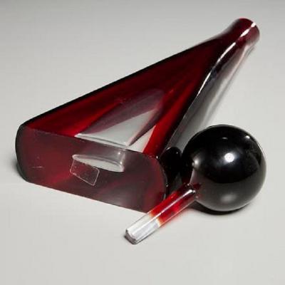  Salviati RUBY RED AND CLEAR MURANO GLASS SOMMERSO BOTTLE BY SALVIATI