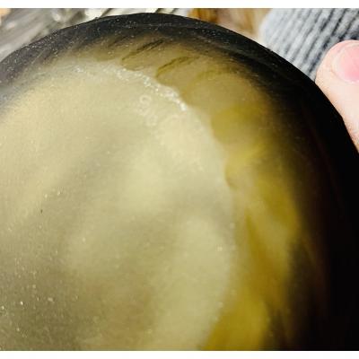  Salviati Salviati Vintage Italian Smoked Amber Gold Battuto Murano Art Glass Ovoid Vase