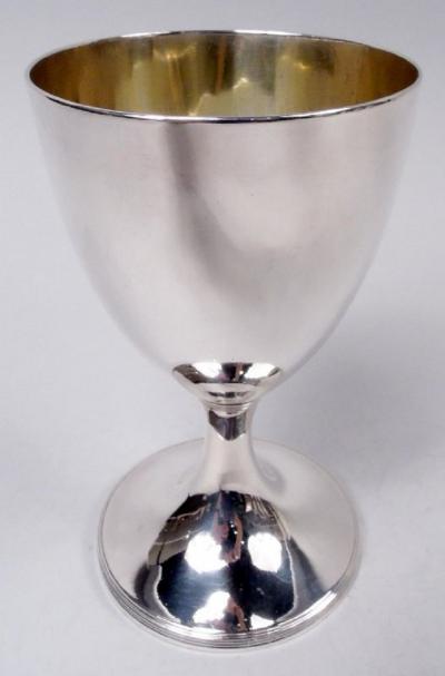  Samuel Godbehere Antique English Georgian Neoclassical Sterling Silver Goblet 1803