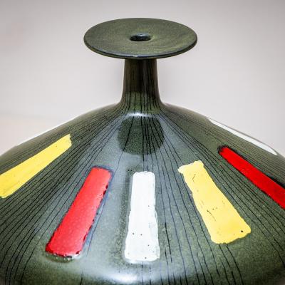  San Polo Green Ceramic Vase by San Polo Venice Italy 1960s