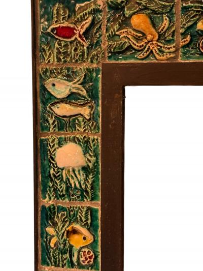  San Polo MID CENTURY ITALIAN CERAMIC SEA CREATURES MIRROR