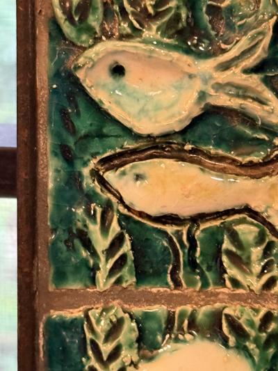  San Polo MID CENTURY ITALIAN CERAMIC SEA CREATURES MIRROR