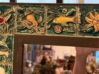  San Polo MID CENTURY ITALIAN CERAMIC SEA CREATURES MIRROR