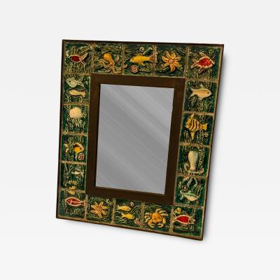  San Polo MID CENTURY ITALIAN CERAMIC SEA CREATURES MIRROR