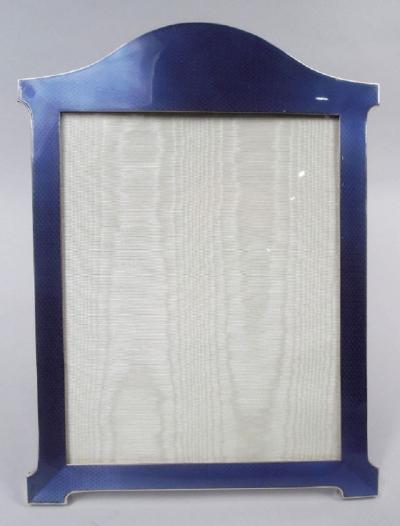  Sanders Mackenzie Large Gorgeous English Art Deco Blue Enamel Picture Frame 1927