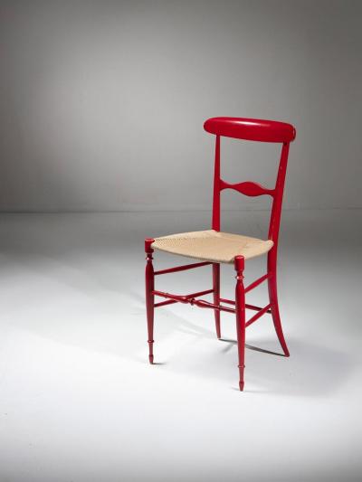  Sanguineti Pair of Campanino Wood Chairs by Sanguineti Italy 1950s
