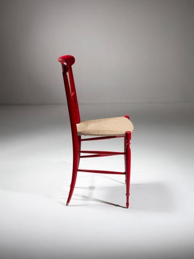  Sanguineti Pair of Campanino Wood Chairs by Sanguineti Italy 1950s