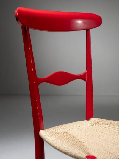  Sanguineti Pair of Campanino Wood Chairs by Sanguineti Italy 1950s
