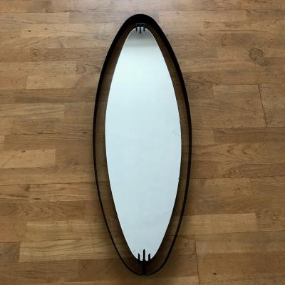  Santambrogio De Berti 1950s Oval Mirror in Iron by SantAmbrogio y de Berti