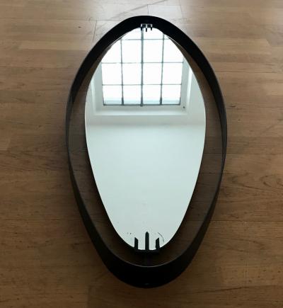  Santambrogio De Berti 1950s Oval Mirror in Iron by SantAmbrogio y de Berti
