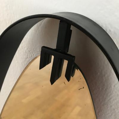  Santambrogio De Berti 1950s Oval Mirror in Iron by SantAmbrogio y de Berti