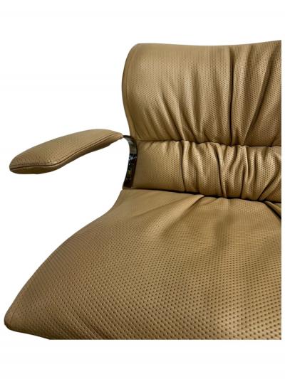  Saporiti 4 Giovanni Offredi for Saporiti Italia Onda Leather Desk Chairs 1970