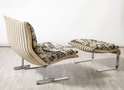  Saporiti Giovanni Offredi Onda Lounge Chair and Ottoman for Saporiti Italy circa 1970