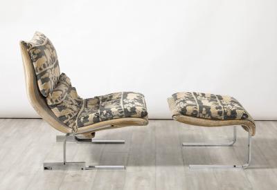  Saporiti Giovanni Offredi Onda Lounge Chair and Ottoman for Saporiti Italy circa 1970
