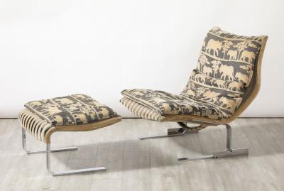  Saporiti Giovanni Offredi Onda Lounge Chair and Ottoman for Saporiti Italy circa 1970