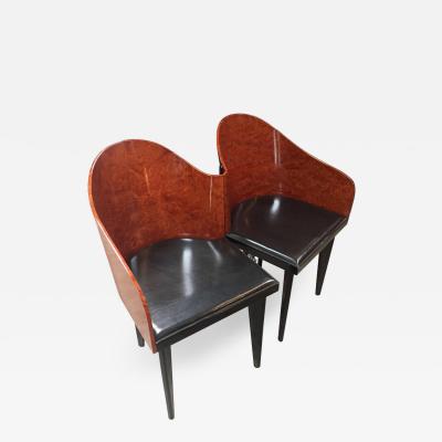  Saporiti Italian Vintage Pair of Saporiti Club Chairs 1980s