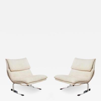  Saporiti Pair of Giovanni Offredi Onda Wave Lounge Chairs for Saporiti