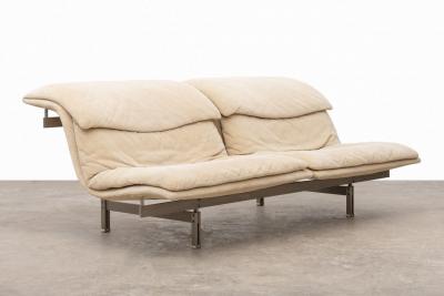  Saporiti Saporiti Italia Two Seater Wave Sofa by Giovanni Offredi 1970s
