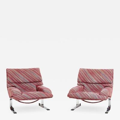  Saporiti Saporiti Onda Lounge Chairs Missoni Fabric circa 1970 s