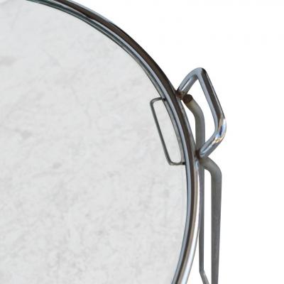  Saporiti Set of Chrome and Glass Nesting Tables by Saporiti