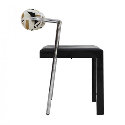  Saporiti Set of Four Chairs Edited by Saporiti Jacquard back and leather seat Italy 80