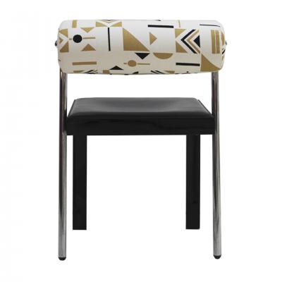  Saporiti Set of Four Chairs Edited by Saporiti Jacquard back and leather seat Italy 80