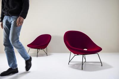  Saporiti Set of Two Cosmos Lounge Chairs by Augusto Bozzi for Saporiti Italy 1954