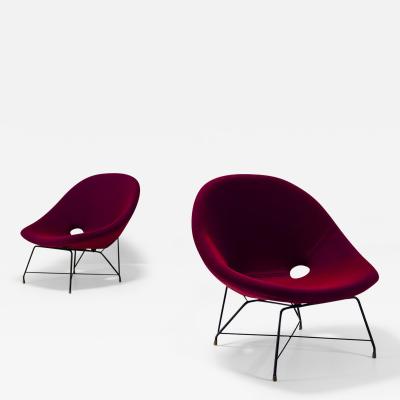  Saporiti Set of Two Cosmos Lounge Chairs by Augusto Bozzi for Saporiti Italy 1954