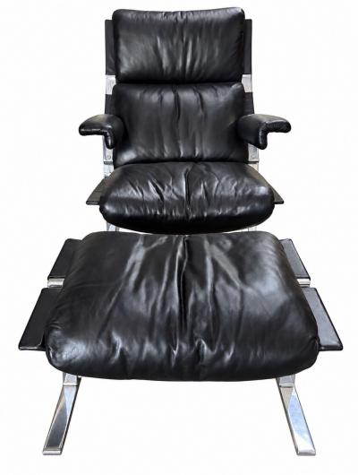  Saporiti Vittorio Introini for Saporiti Italia P60 Lounge Chair P61 Ottoman Italy 1970