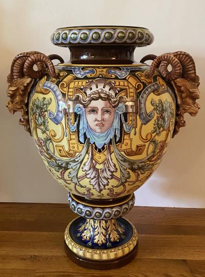  Sarreguemines Monumental French Majolica Jardini re