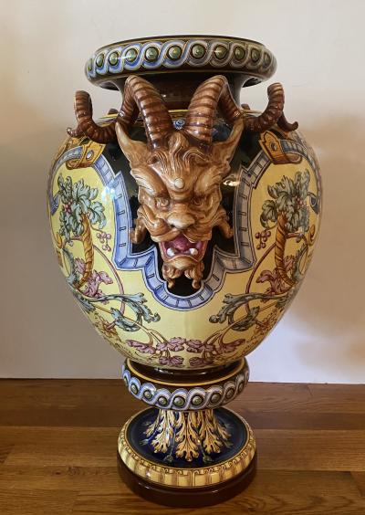  Sarreguemines Monumental French Majolica Jardini re