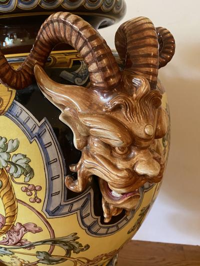  Sarreguemines Monumental French Majolica Jardini re